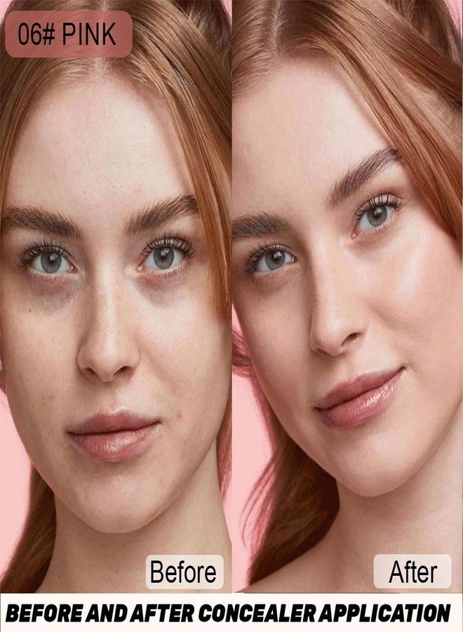 QIDSTERS Under Eye Concealer for Women, 24 Hour Pink Full Coverage Brightening Concealer for Dark Circles Fine Lines Redness & Discoloration, Waterproof Foundation Color Corrector, 06 - Image 2
